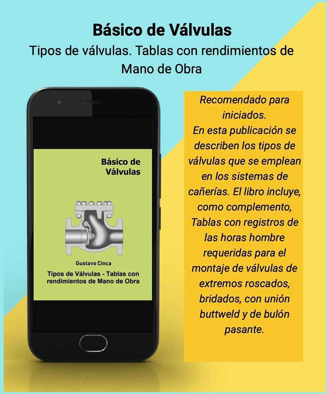 The figure displays a booklet with the cover and a brief description of the book: Básico de Válvulas