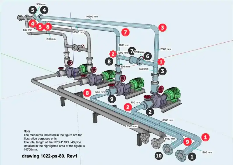 Piping material take off